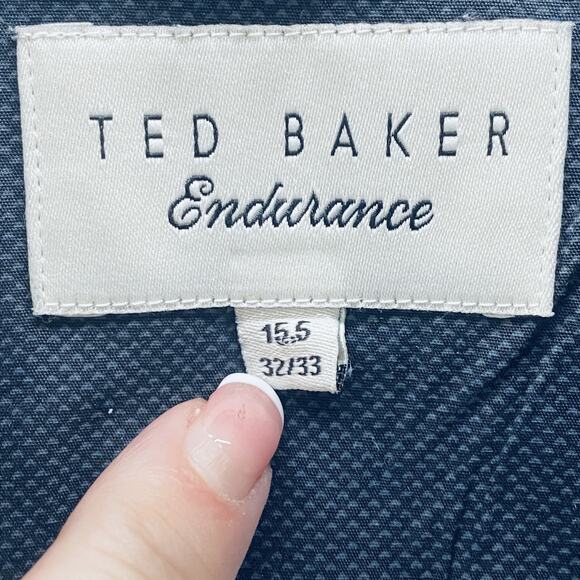 Ted Baker Endurance Shirt Mens 15.5 32/33 Black Button Up Long Sleeve Oncore - Picture 3 of 8